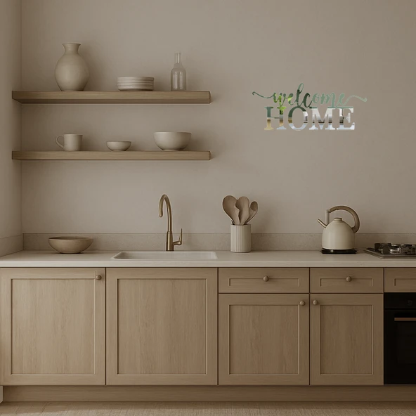 Ev Temalı Karşılama  Dekoratif Aynalı Tablo - 3