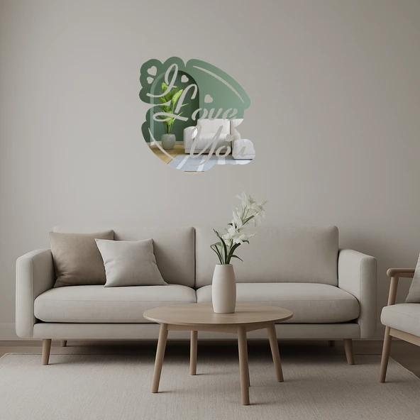 Romantik Yazılı  Aynalı Tablo