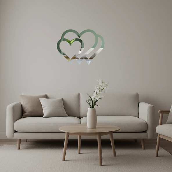 Romantik Kalp Desenli  Dekor Aynalı Tablosu ürün görseli 1