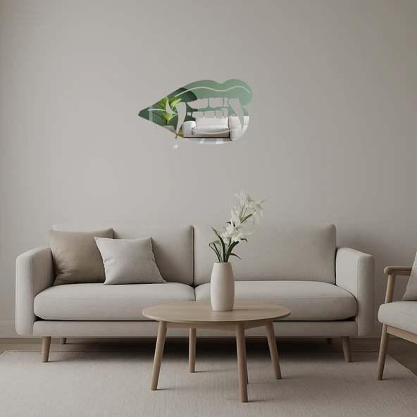 Vampir Dişleri Motifli Dekoratif  Aynalı Tablo ürün görseli 1