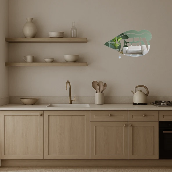 Vampir Dişleri Motifli Dekoratif  Aynalı Tablo - Resim 3