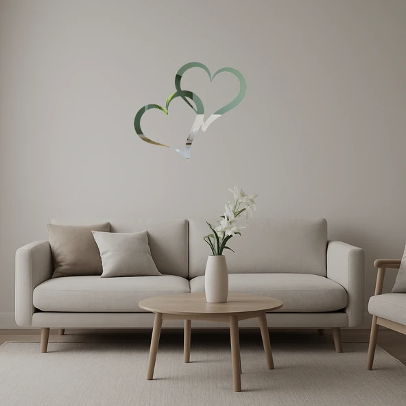 Sevgiyi Simgeleyen  Kalp Duvar Aynalı Tablosu ürün görseli 1