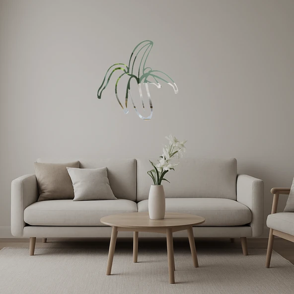 Muz Figürlü Dekoratif Aynalı Tablo