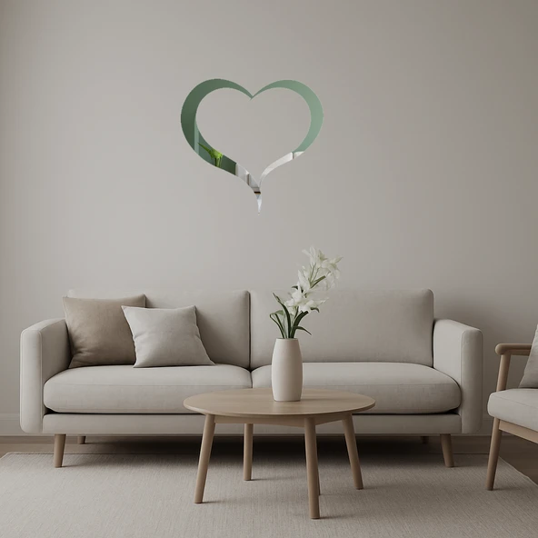 Romantik  Çift Motifli Dekoratif Aynalı Tablo ürün görseli 1