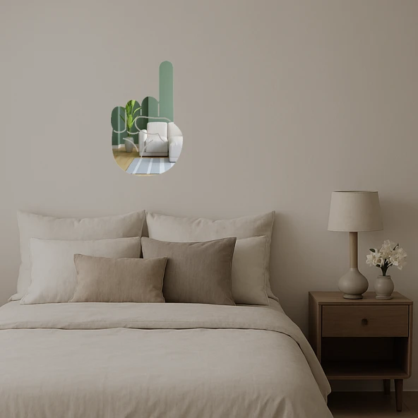 Yukarı İşaret Parmağı Temalı Dekoratif Aynalı Tablo - Resim 3