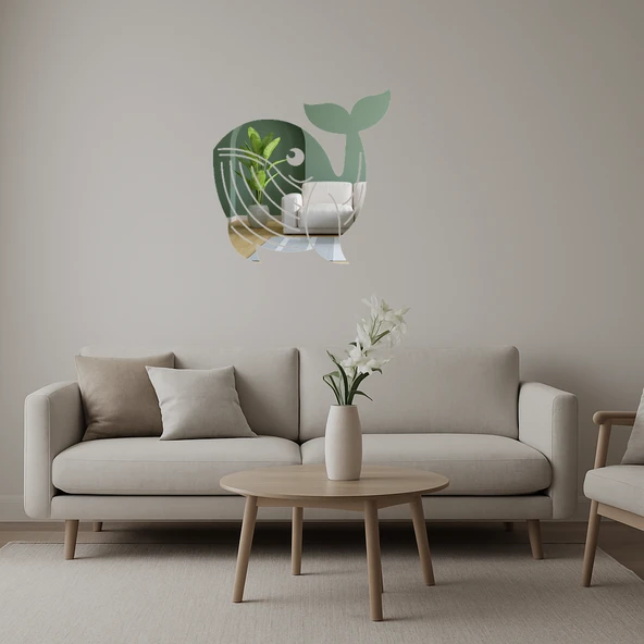 Balina Dekoratif Aynalı Tablo ürün görseli