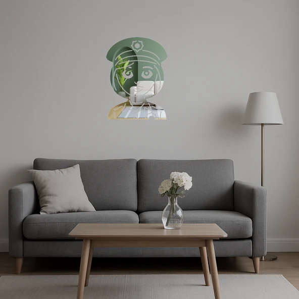 Kadın Polis Memuru Emoji  Dekoratif Aynalı Tablo - Resim 5