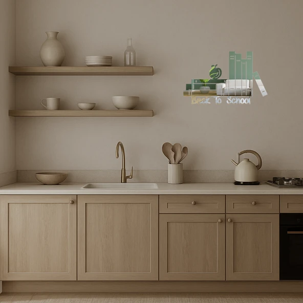 Okula Dönüş Kitapları Temalı Dekoratif Aynalı Tablo - 3