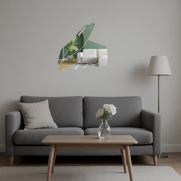 Kalem Tutan El Dekoratif  Aynalı Tablo - Resim 4