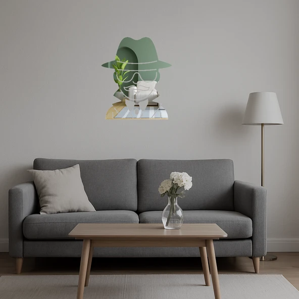 Dedektif Adam Emoji Dekoratif Aynalı Tablo - Resim 2