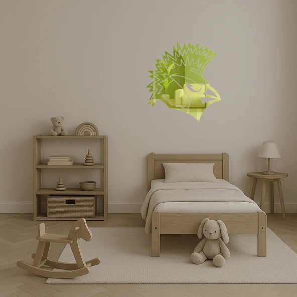 Arizona Cardinals Kuş Figürlü Dekoratif Altın Aynalı Tablo - Resim 4