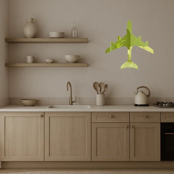 Özgür Uçak  Dekor Altın Aynalı Tablosu - Resim 3