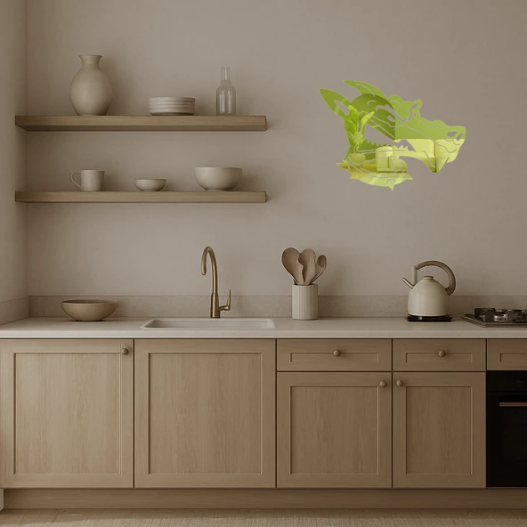 Köpek Yüzü Dekoratif Altın Aynalı Tablo - Resim 3