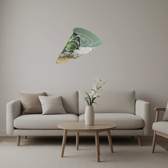 Zeytinli Pizza Dilimi Sanat Aynalı Tablosu ürün görseli 1