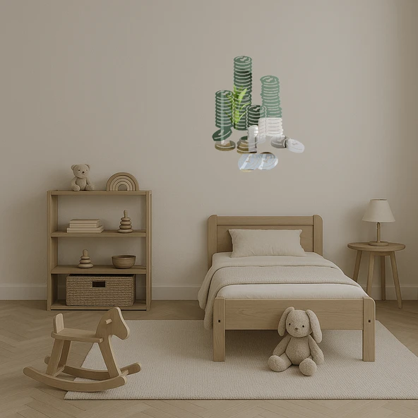 Para Temalı Altın Madeni Paralar Aynalı Tablosu - Resim 4