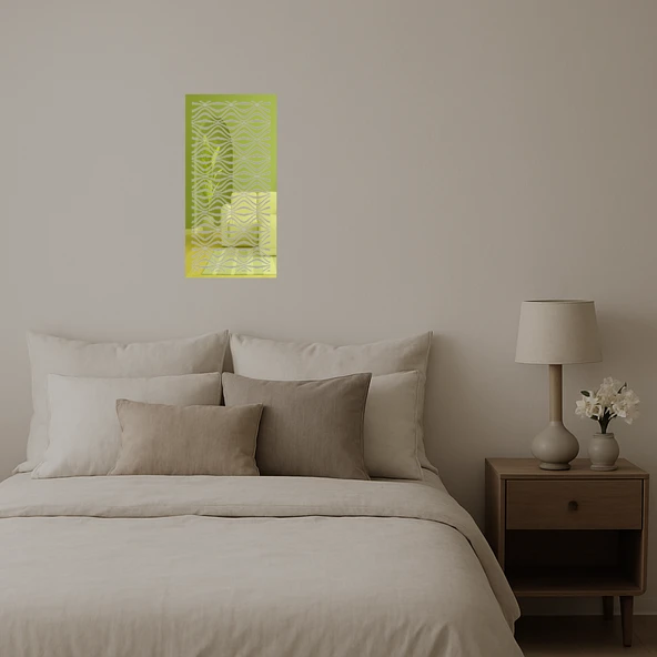 Minimalist Çizgilerle  Dekoratif Altın Aynalı Tablo - Resim 2