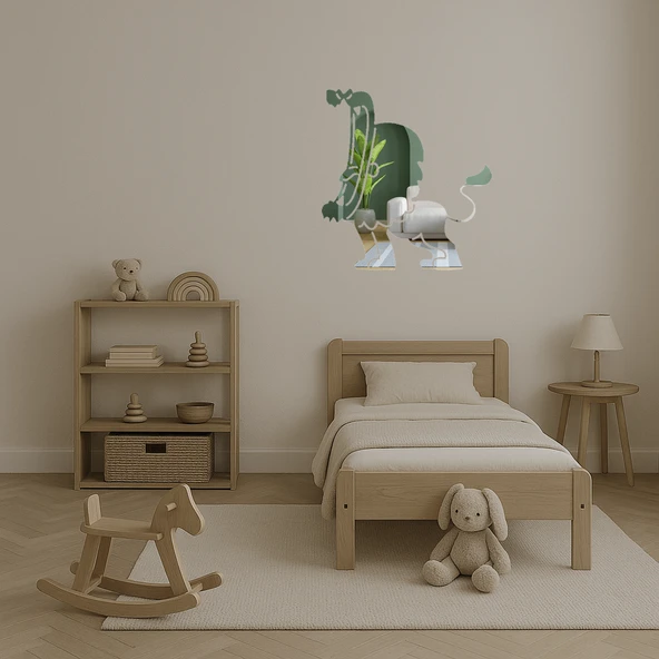 Kükreyen Aslan Dekoratif Duvar Aynalı Tablosu - Resim 4