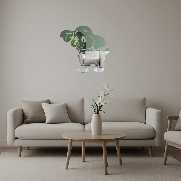 Büyük Kulaklı Köpek Dekoratif  Aynalı Tablo ürün görseli 1