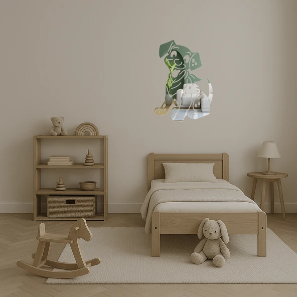 Yeşil Fularlı Dalmaçyalı Dekoratif  Aynalı Tablo - 3