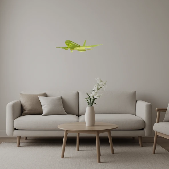 Minimalist Uçak Altın Aynalı Tablosu