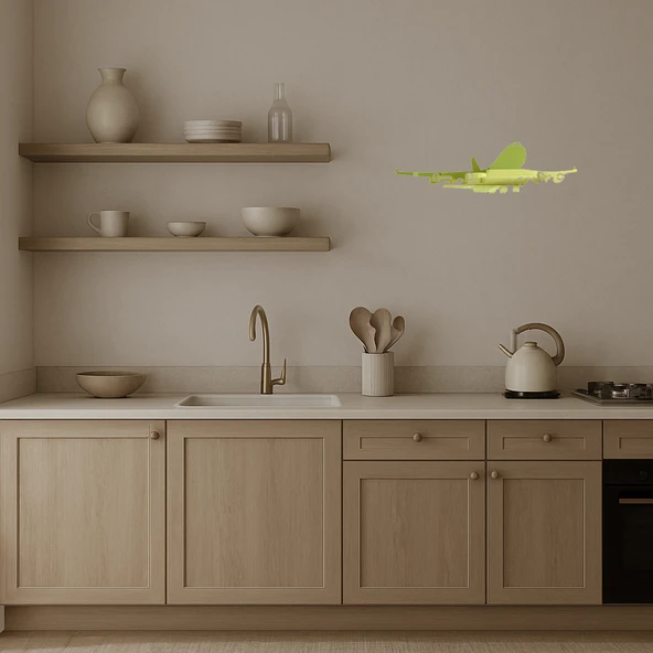 Vintage Uçak Dekoratif Altın Aynalı Tablolar - Resim 2