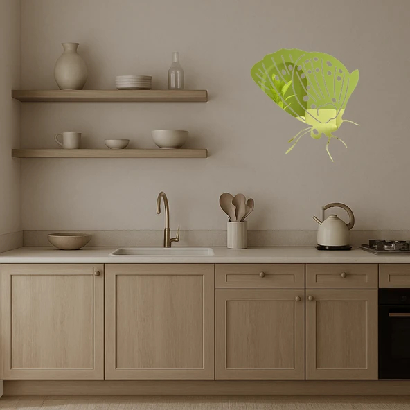 Zarif Tasarım Kelebek Altın Aynalı Tablo - Model 30 - Resim 4