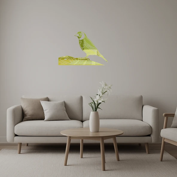 Zarif Saka Kuşu  Dekorasyon Altın Aynalı Tablosu ürün görseli 1