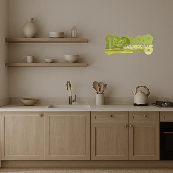 I Love You Zarif Altın Aynalı Tablo - 3