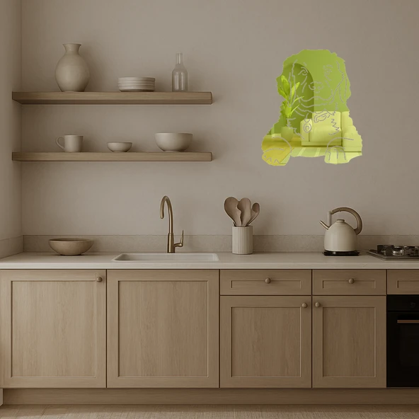 Küçük Köpek Yüzü Sanatsal Altın Aynalı Tablo - Resim 2