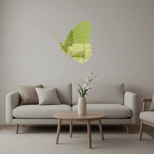 Kelebek Tasarımlı Dekoratif Altın Aynalı Tablo ürün görseli 1