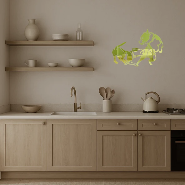 Oyunbaz Köpekler Dekoratif Altın Aynalı Tablo - Resim 3