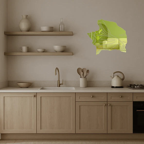 Zarif Deniz Temalı Duvar Altın Aynalı Tablosu - Resim 3