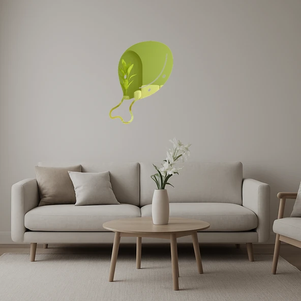 Tavuk Butu Figürlü Ahşap Duvar Altın Aynalı Tablosu ürün görseli 1