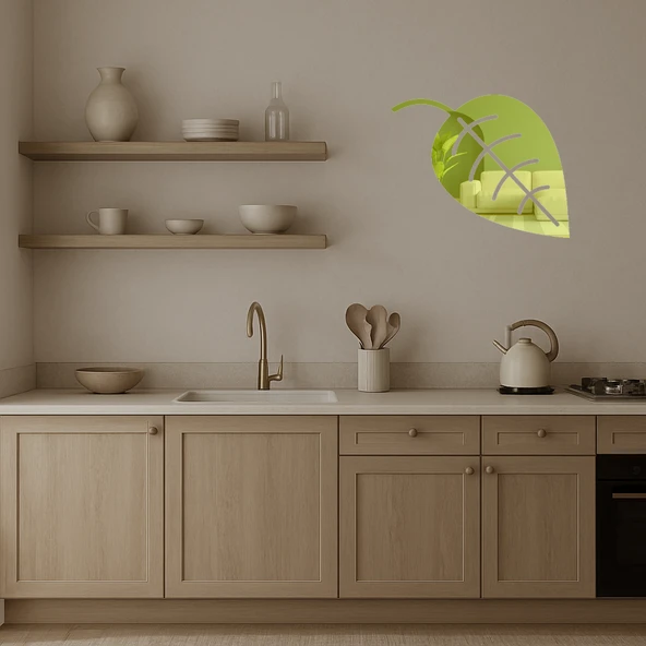 Tek Yaprak Dekoratif Altın Aynalı Tablo - Resim 3