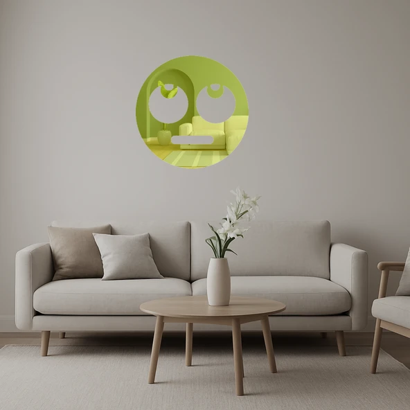 Göz Deviren Emoji Dekoratif Altın Aynalı Tablo ürün görseli 1