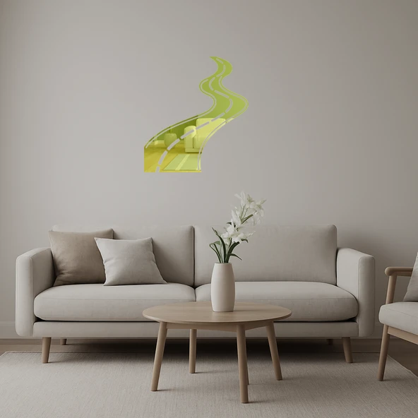 Dalgalı Yol  Sanat Altın Aynalı Tablosu ürün görseli 1