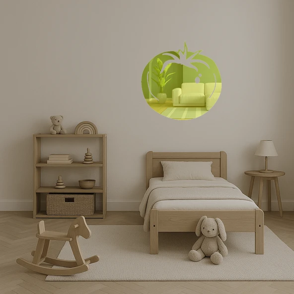 Taze Domates Motifli  Dekoratif Duvar Altın Aynalı Tablosu - Resim 3