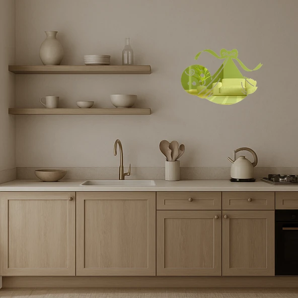 Bebek Yüzü İç Mekan Dekoratif Altın Aynalı Tablo - Resim 3