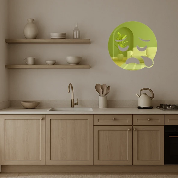 Şirin Uykucu Yüz İfade Altın Aynalı Tabloları - Dekor - Resim 3