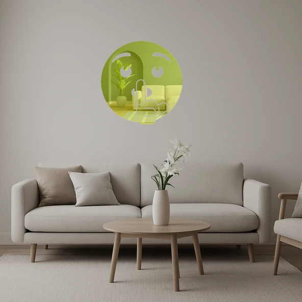 Sessiz Ol Emoji Dekoratif Altın Aynalı Tablo ürün görseli 1