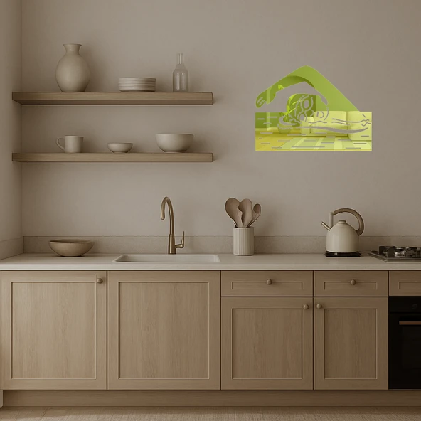 Yüzen Emoji Dekoratif Altın Aynalı Tablo - Resim 3