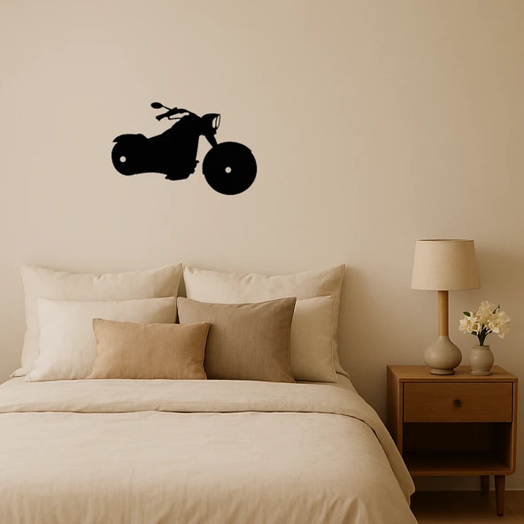 Klasik Motorcu MDF Duvar Dekorasyonu