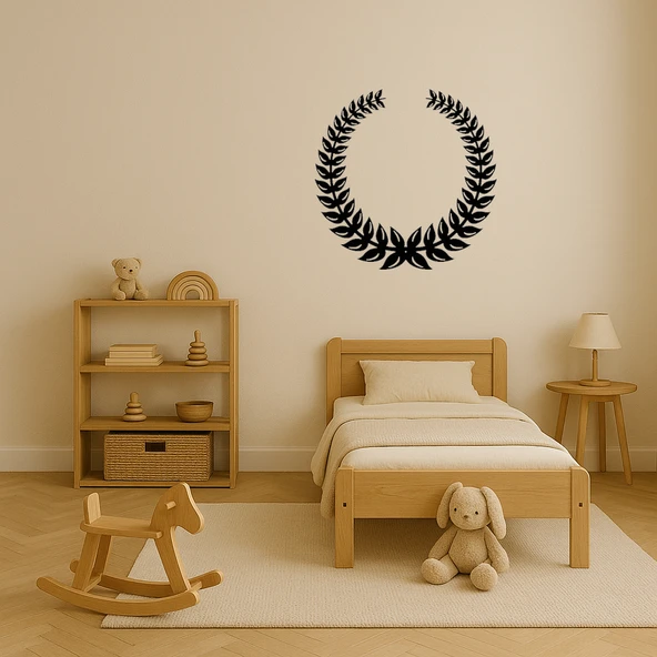 Yuvarlak Zeytin Dalı Tasarımlı Dekoratif Tablo - Resim 3