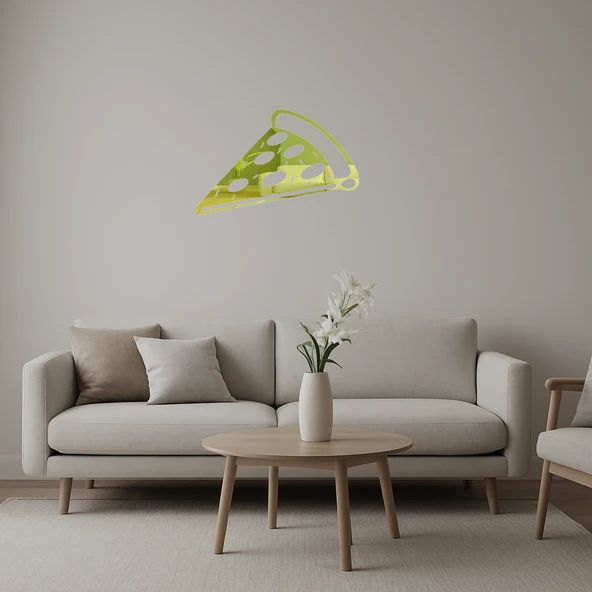 Minimalist Pizza Dekoratif Altın Aynalı Tablo ürün görseli 1