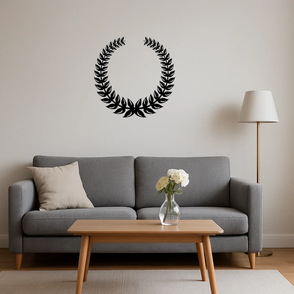 Yuvarlak Zeytin Dalı Tasarımlı Dekoratif Tablo - Resim 4