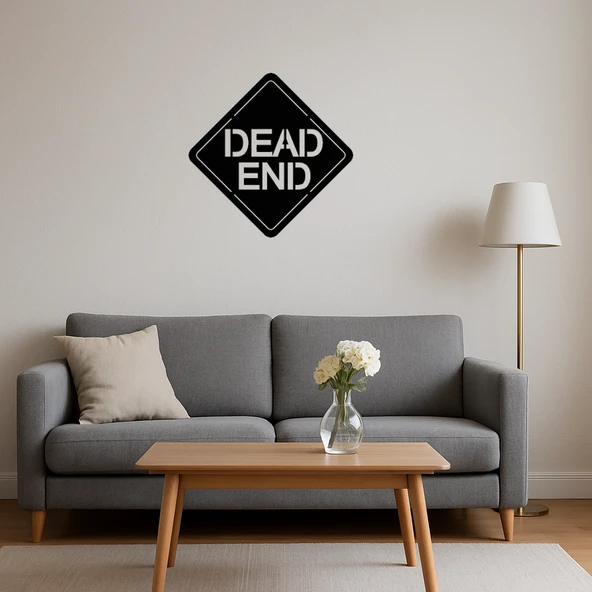 Dead End Sembolü Dekoratif Duvar Tabelası - 4