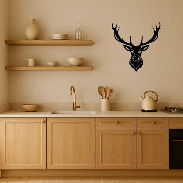 Modern Ahşap Geyik Çiftleri Dekoratif Duvar Tablosu - Resim 2