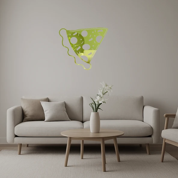 Peynirli Pizza Dilimi Dekoratif Altın Aynalı Tablo ürün görseli 1