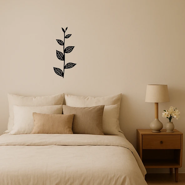 Geometrik Yaprak Desenli MDF İç Mekan Tablo ürün görseli 1