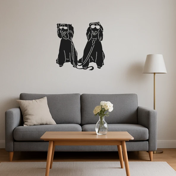 Gözlüklü Köpekler Dekoratif Tablo - 3